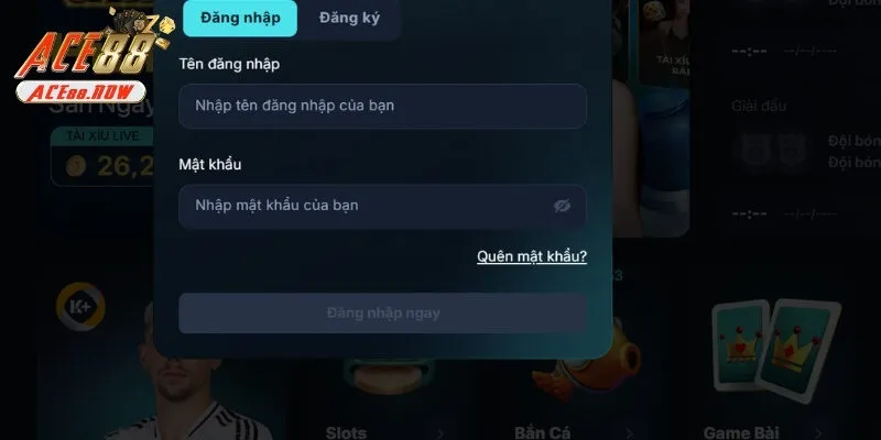 Nhập thông tin tài khoản theo form yêu cầu hệ thống